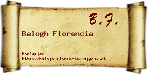 Balogh Florencia névjegykártya