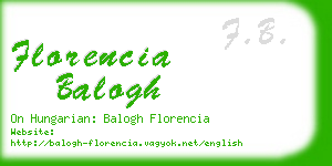 florencia balogh business card